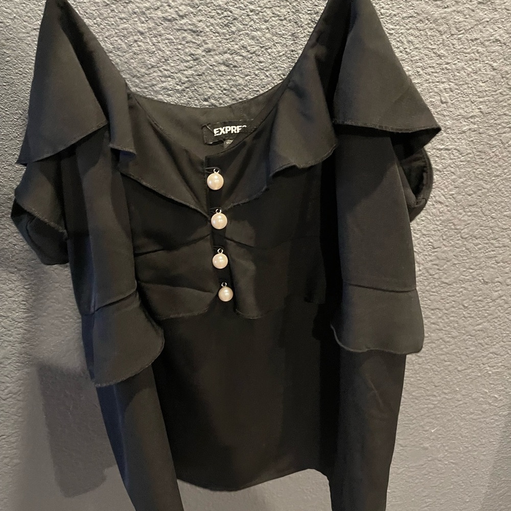 Express black silky tank top